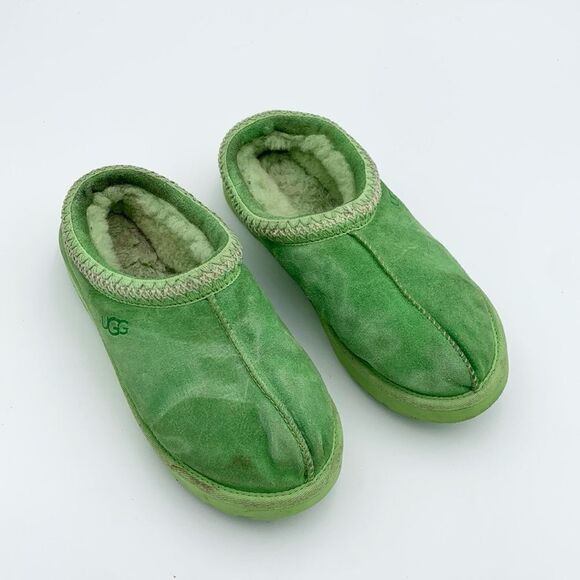 UGG bright lime green slip on Tasman style shoes mens size 10 - Picture 1 of 9